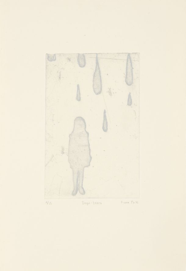 Click the image for a view of: Drops - tears. 2011. Etching. Edition 15. 256 X175mm