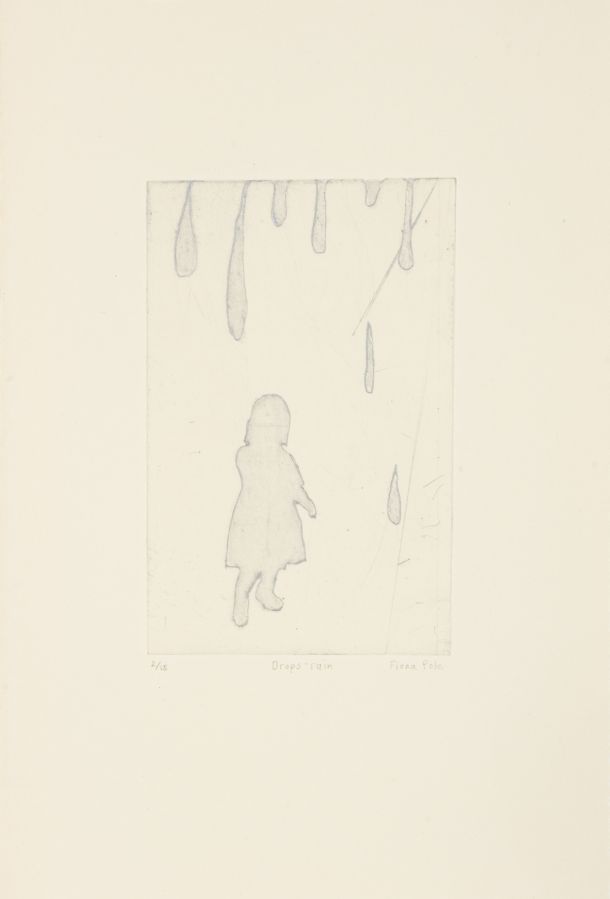 Click the image for a view of: Drops - rain. 2011. Etching. Edition 15. 262 X173mm