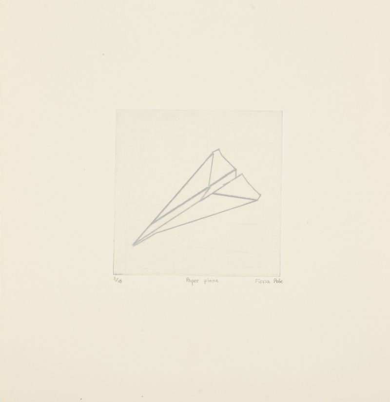 Click the image for a view of: Flight: Paper plane. 2011. Etching. Edition 15. 182X174mm