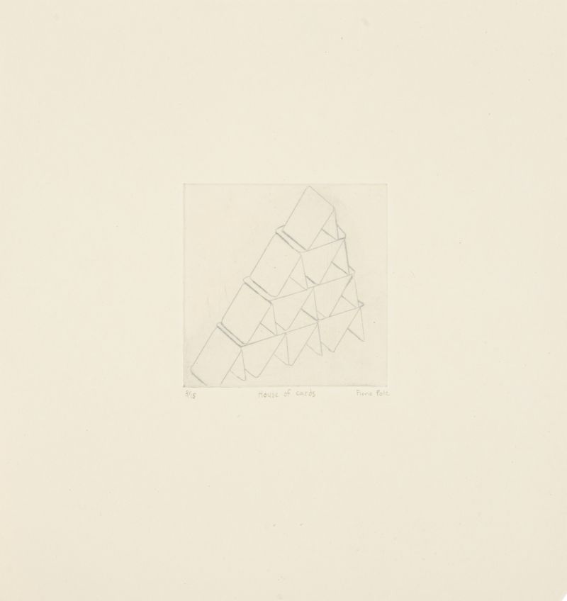Click the image for a view of: Flight: House of cards. 2011. Etching. Edition 15. 185X170mm