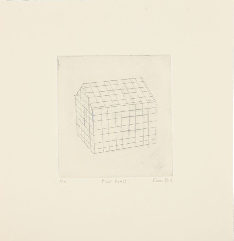 Click the image for a view of: Flight: Paper house. 2011. Etching. Edition 15. 185X170mm