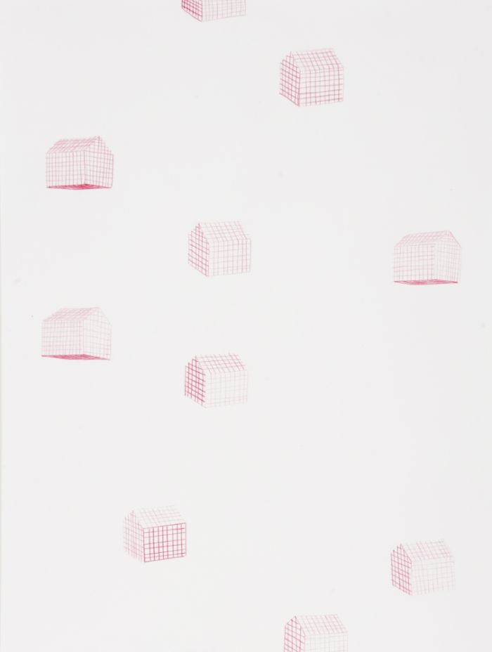 Click the image for a view of: Home III. 2010. Coloured pencil, gouache on paper. 315X240mm