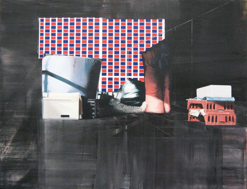 Click the image for a view of: Waterloo Road 3/Red White Blue 2009/12. Oil and acrylic on canvas. 1000X1300mm