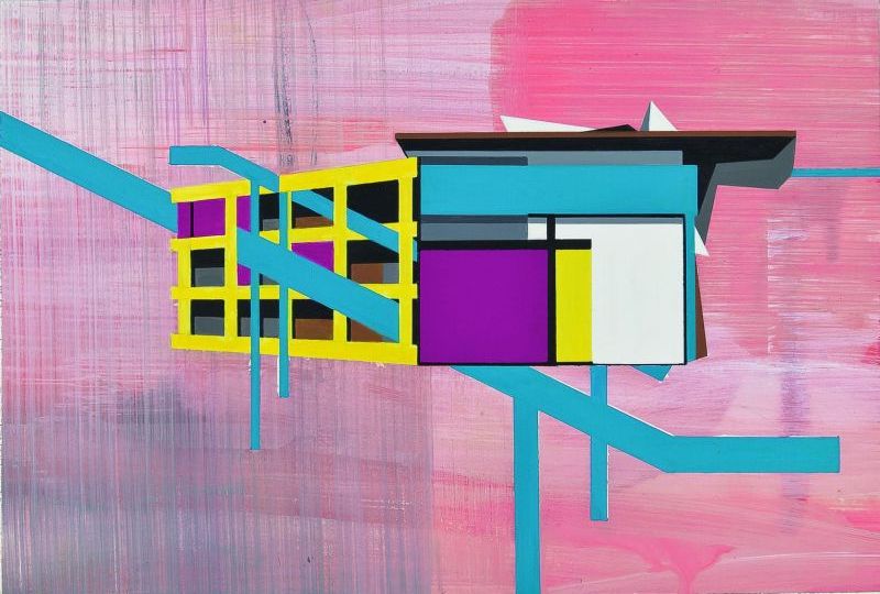 Click the image for a view of: High Holborn 4/Cyan Magenta Yellow. 2012. Acrylic on paper. 180X260mm
