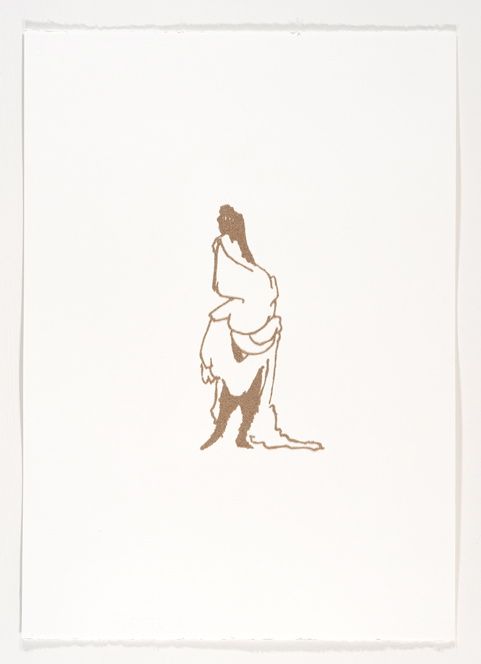 Click the image for a view of: Beast Well-Clothed III . 2011. Wool dust on paper. 550X440mm