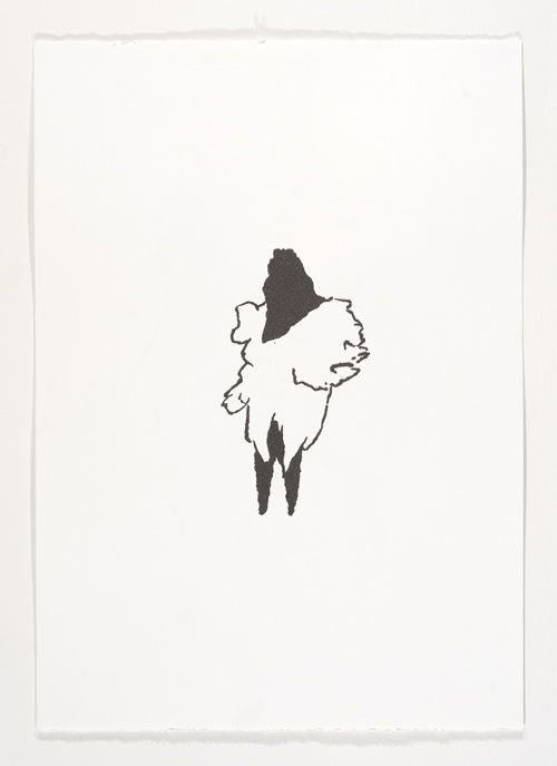 Click the image for a view of: Beast Well-Clothed II . 2011. Wool dust on paper. 550X440mm