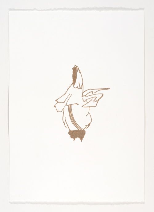 Click the image for a view of: Beast Well-Clothed I . 2011. Wool dust on paper. 550X440mm