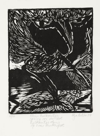 Click the image for a view of: Klein kalkoentjie... 2007. Linocut. Edition 10. 260X210mm