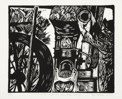 Click the image for a view of: Ek is die meel van die soetemaling. 2008. Woodcut. Edition 10. 245X300mm